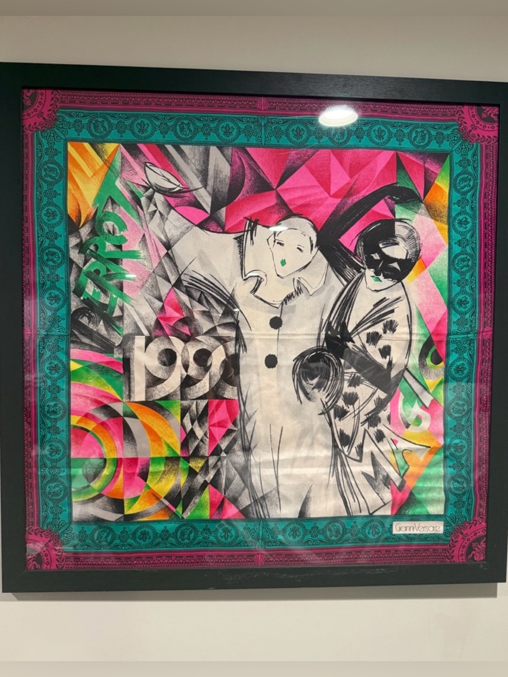 Authentic vintage Gianni Versace framed lux art